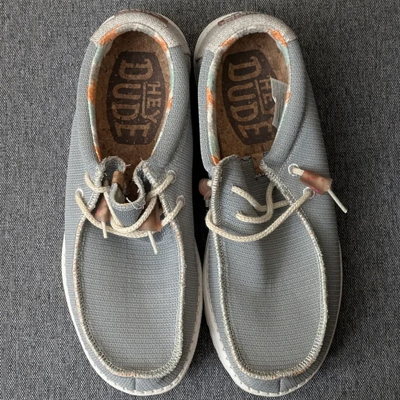 Hey Dude Wally Knit Cobblestone Men's Casual Gray White Shoes - Picture 13 of 16